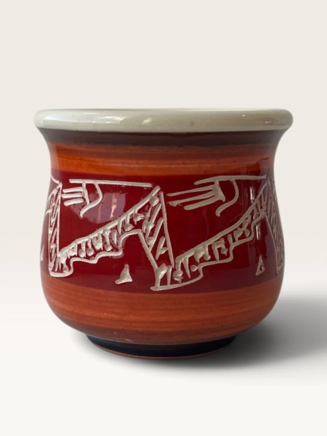 Nee, handmade ceramic mate painted by Lucio Pederiva