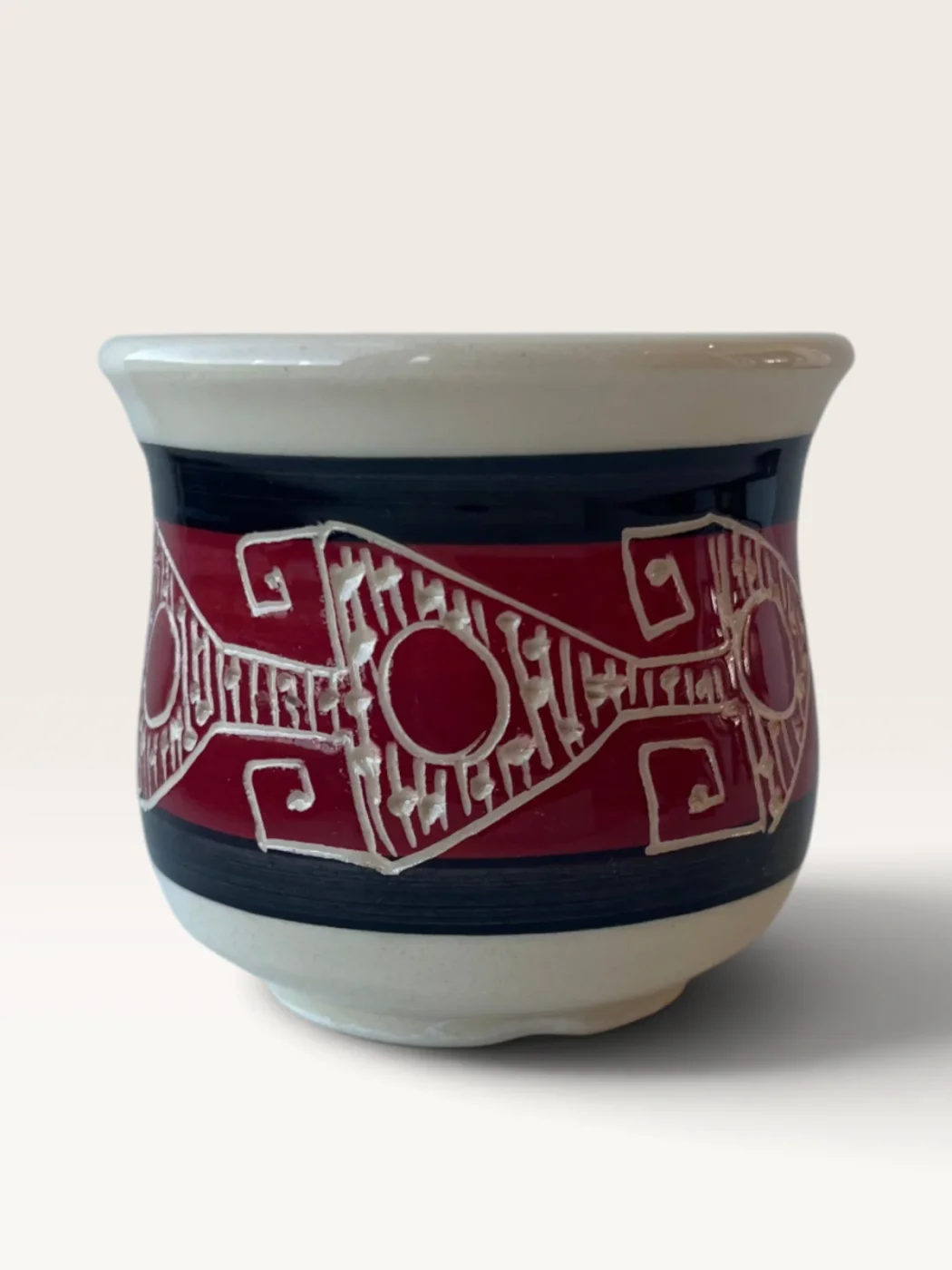 Sapya, handmade ceramic mate painted by Lucio Pederiva