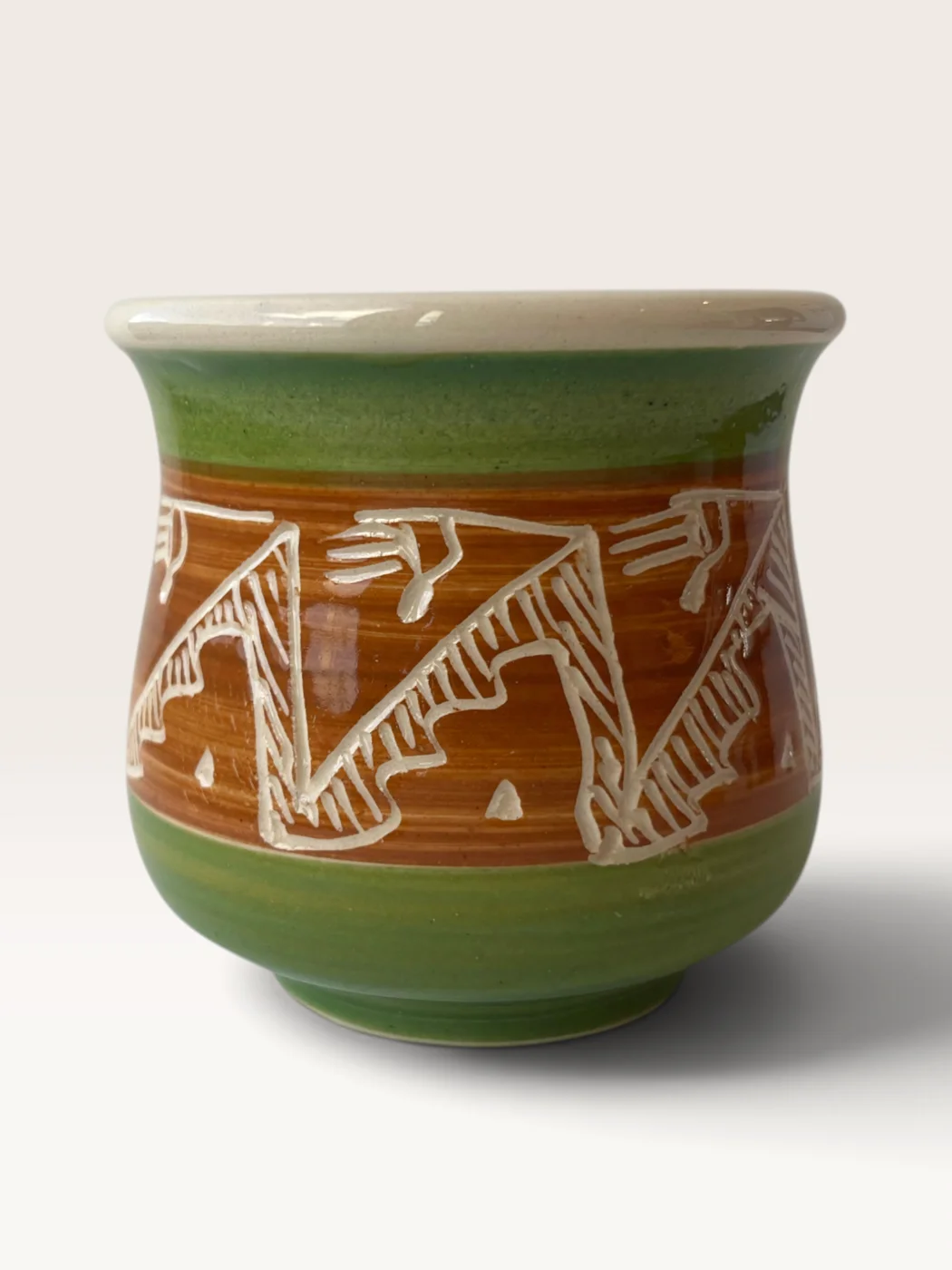 Kumanda, handmade ceramic mate painted by Lucio Pederiva