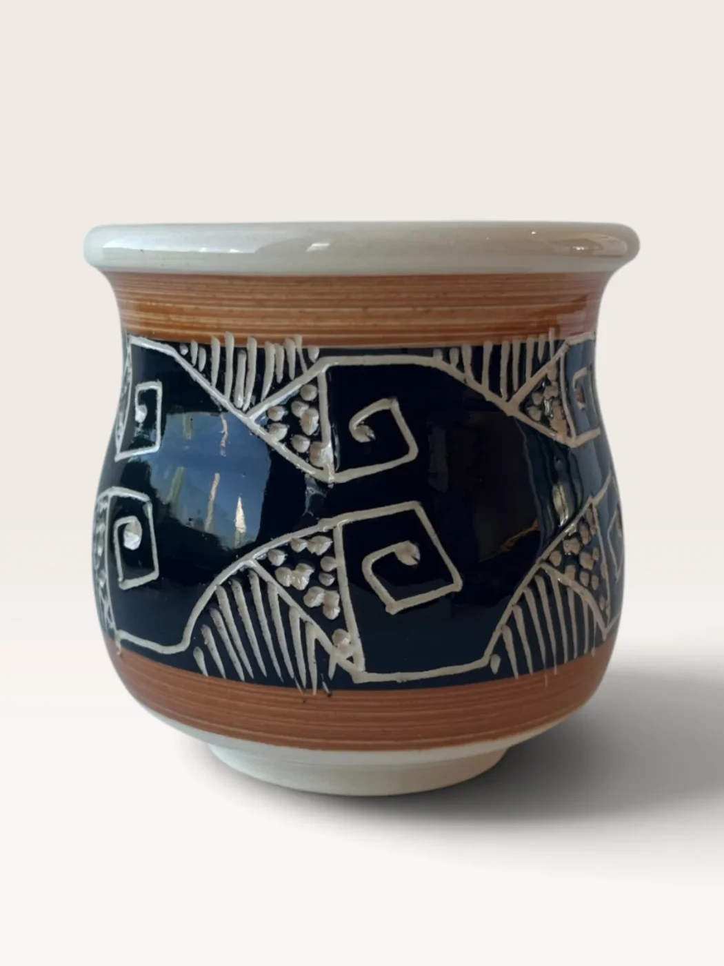 Tatapy, handmade ceramic mate painted by Lucio Pederiva