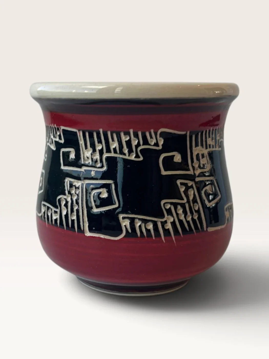 Pyhare, handmade ceramic mate painted by Lucio Pederiva