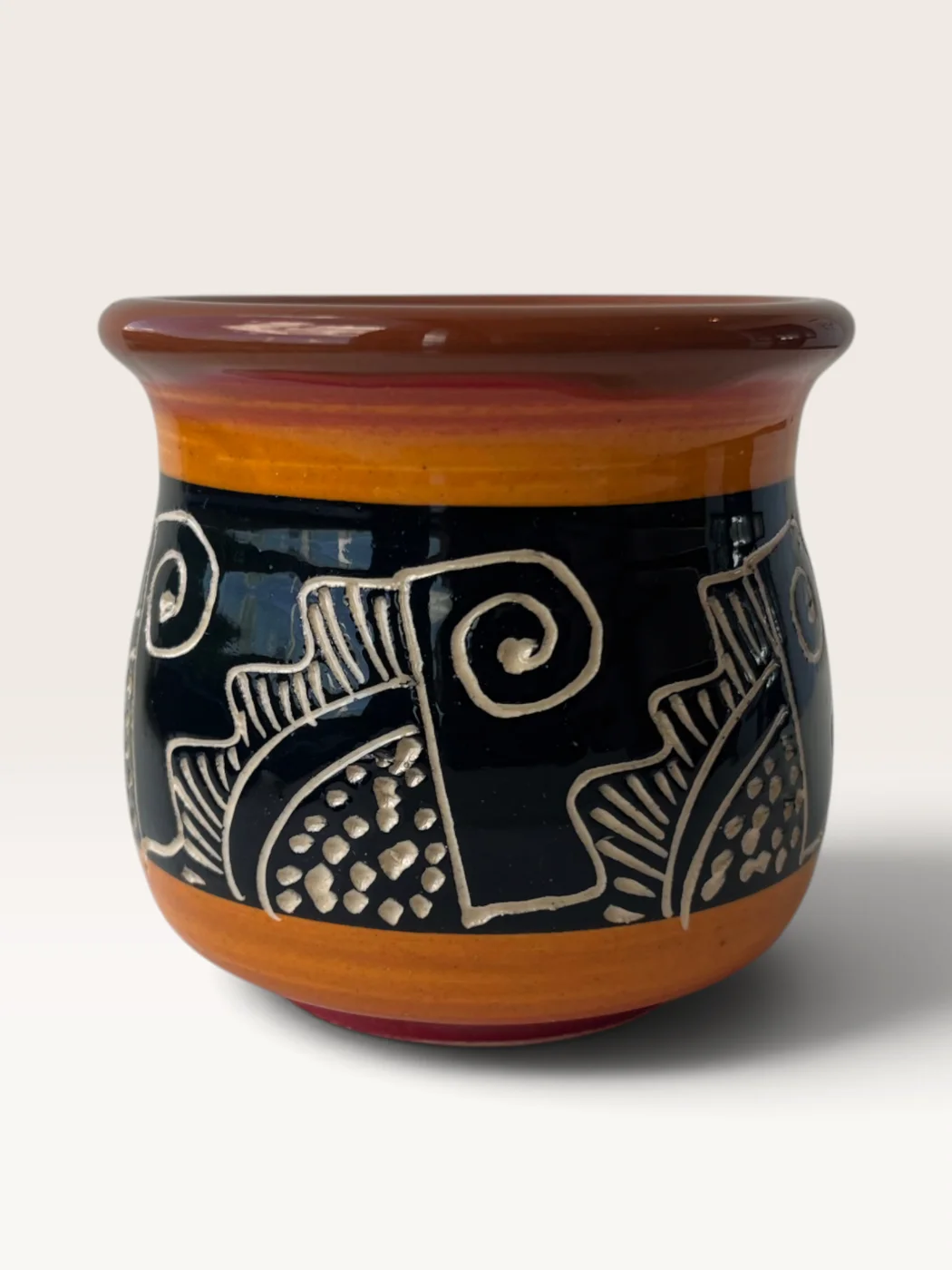 Jakaira, handmade ceramic mate painted by Lucio Pederiva