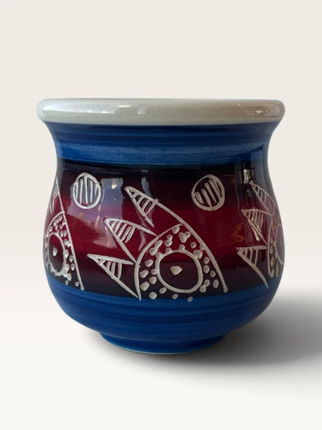 Rajy, handmade ceramic mate painted by Lucio Pederiva