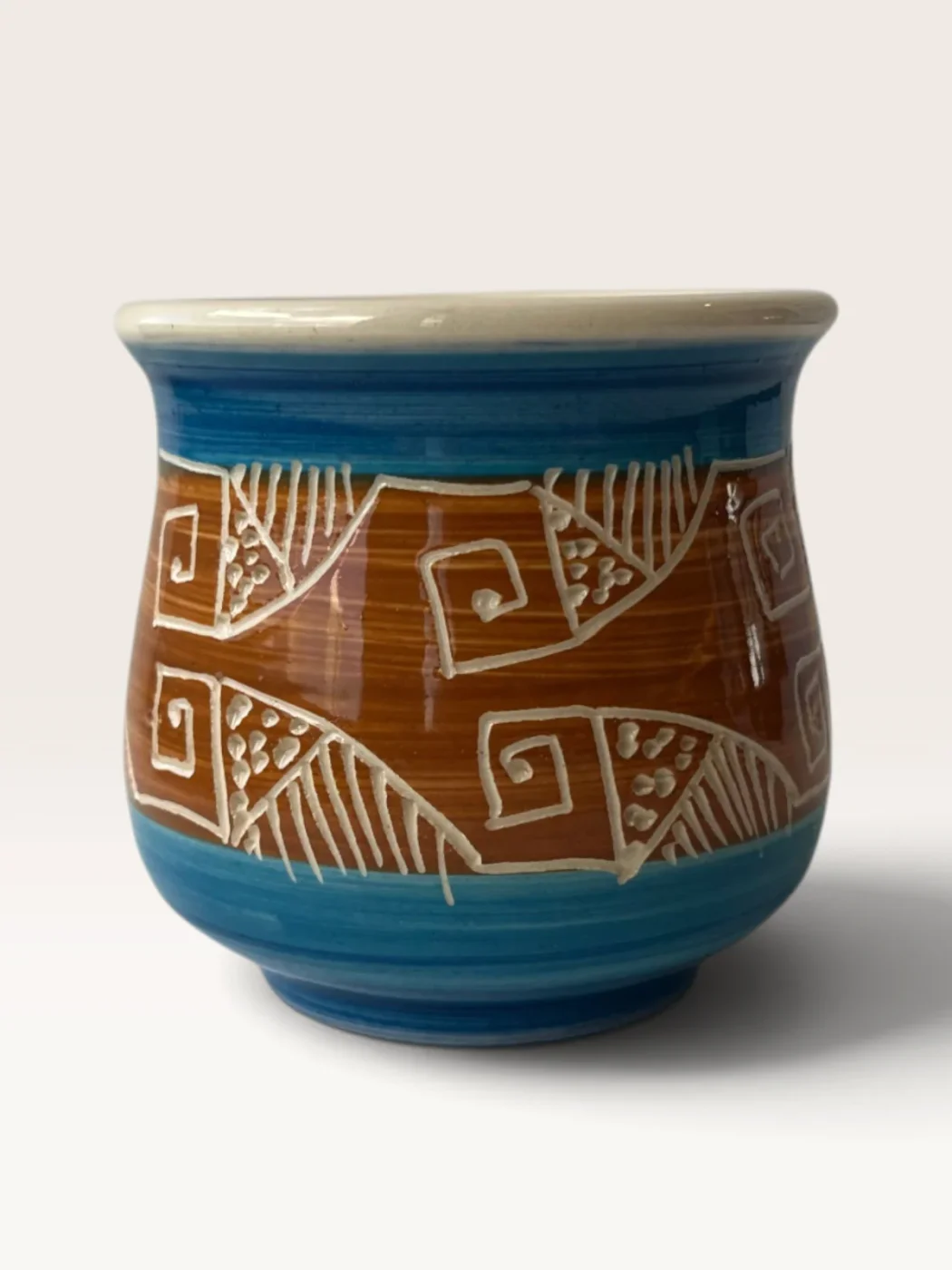 Yvy, handmade ceramic mate painted by Lucio Pederiva