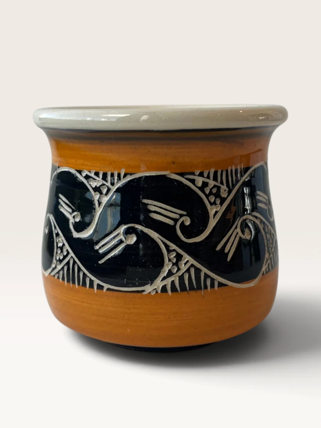 Karai, handmade ceramic mate painted by Lucio Pederiva