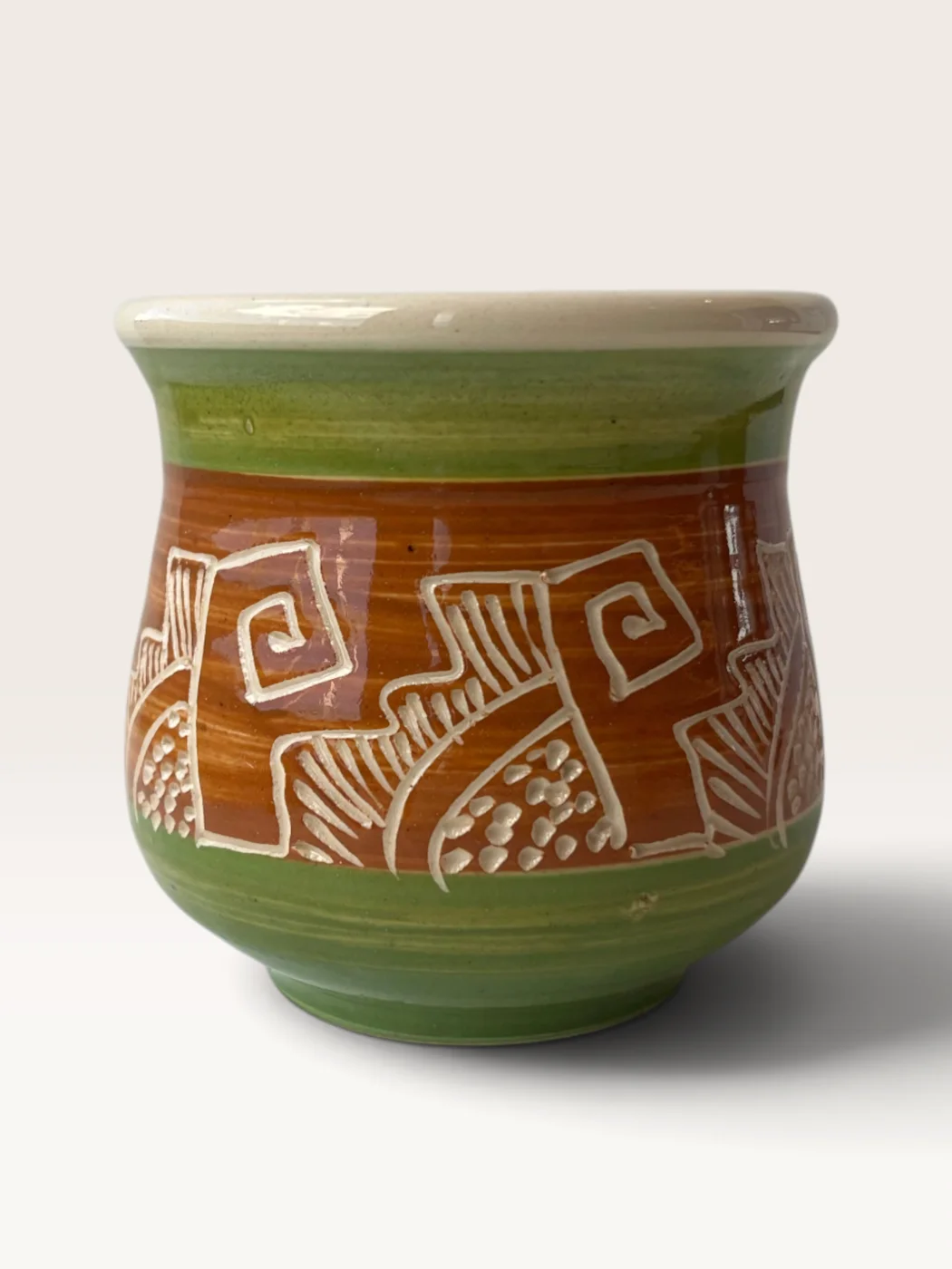 Arasy, handmade ceramic mate painted by Lucio Pederiva