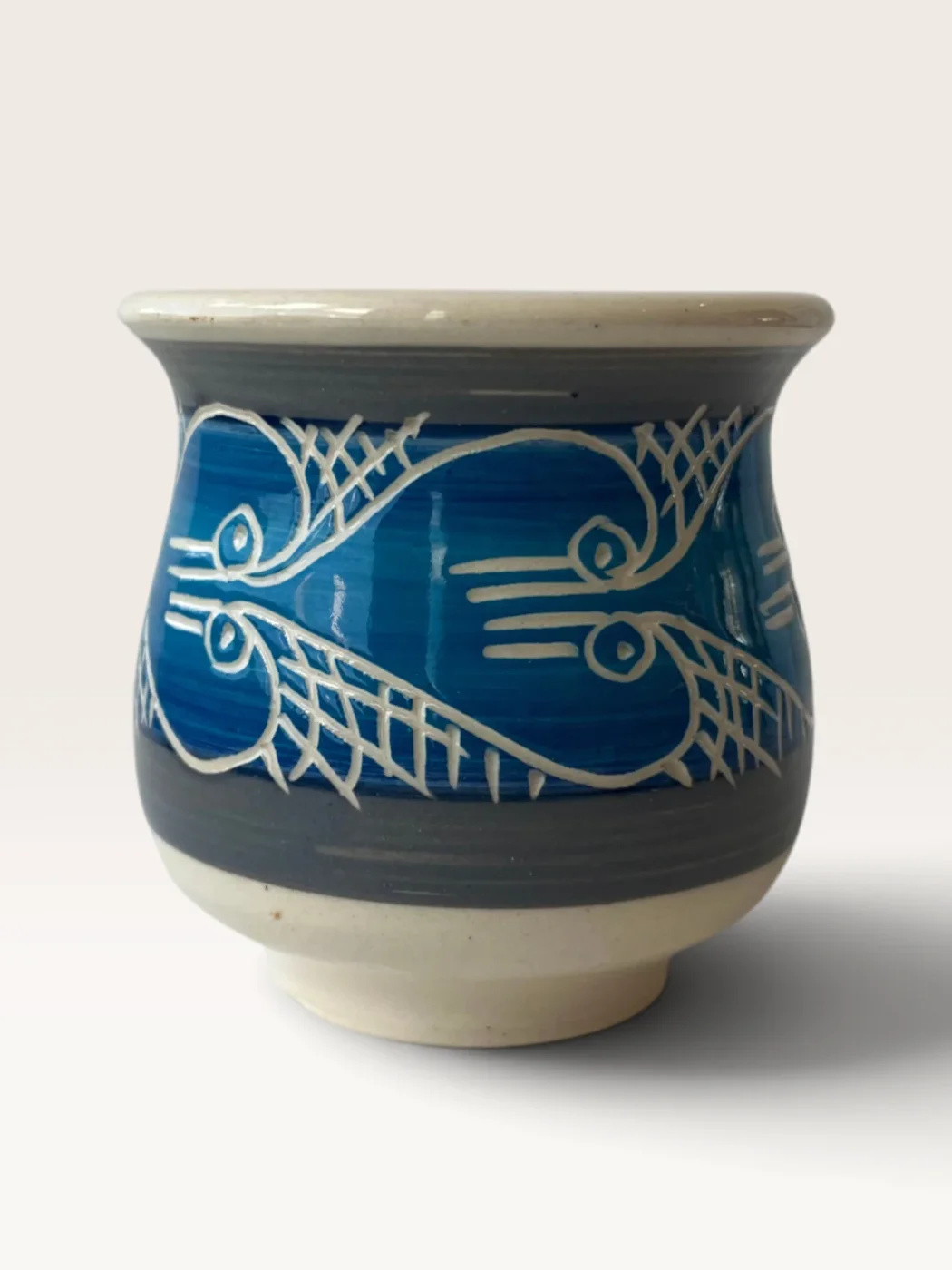 Tuva, handmade ceramic mate painted by Lucio Pederiva
