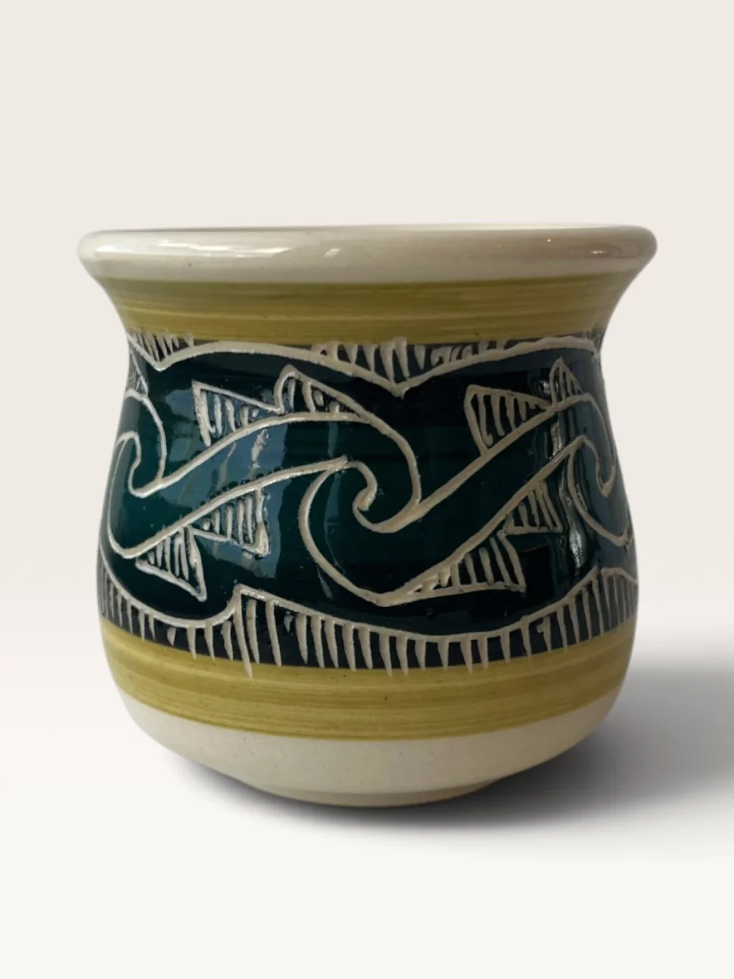 Ysyry, handmade ceramic mate painted by Lucio Pederiva