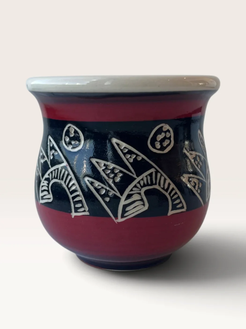 Tataendy, handmade ceramic mate painted by Lucio Pederiva