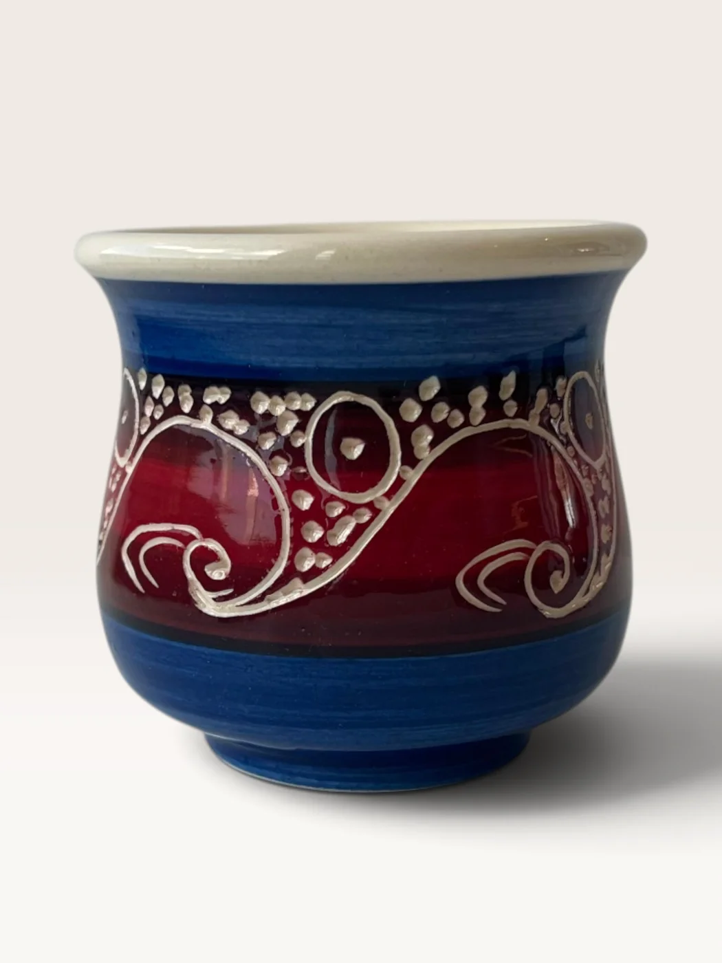 Joykey, handmade ceramic mate painted by Lucio Pederiva