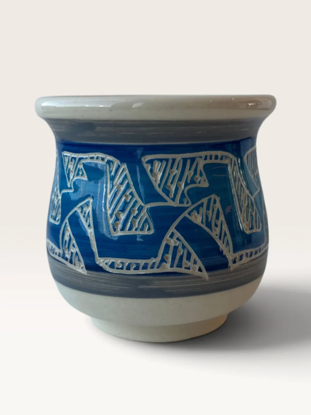 Sy, handmade ceramic mate painted by Lucio Pederiva