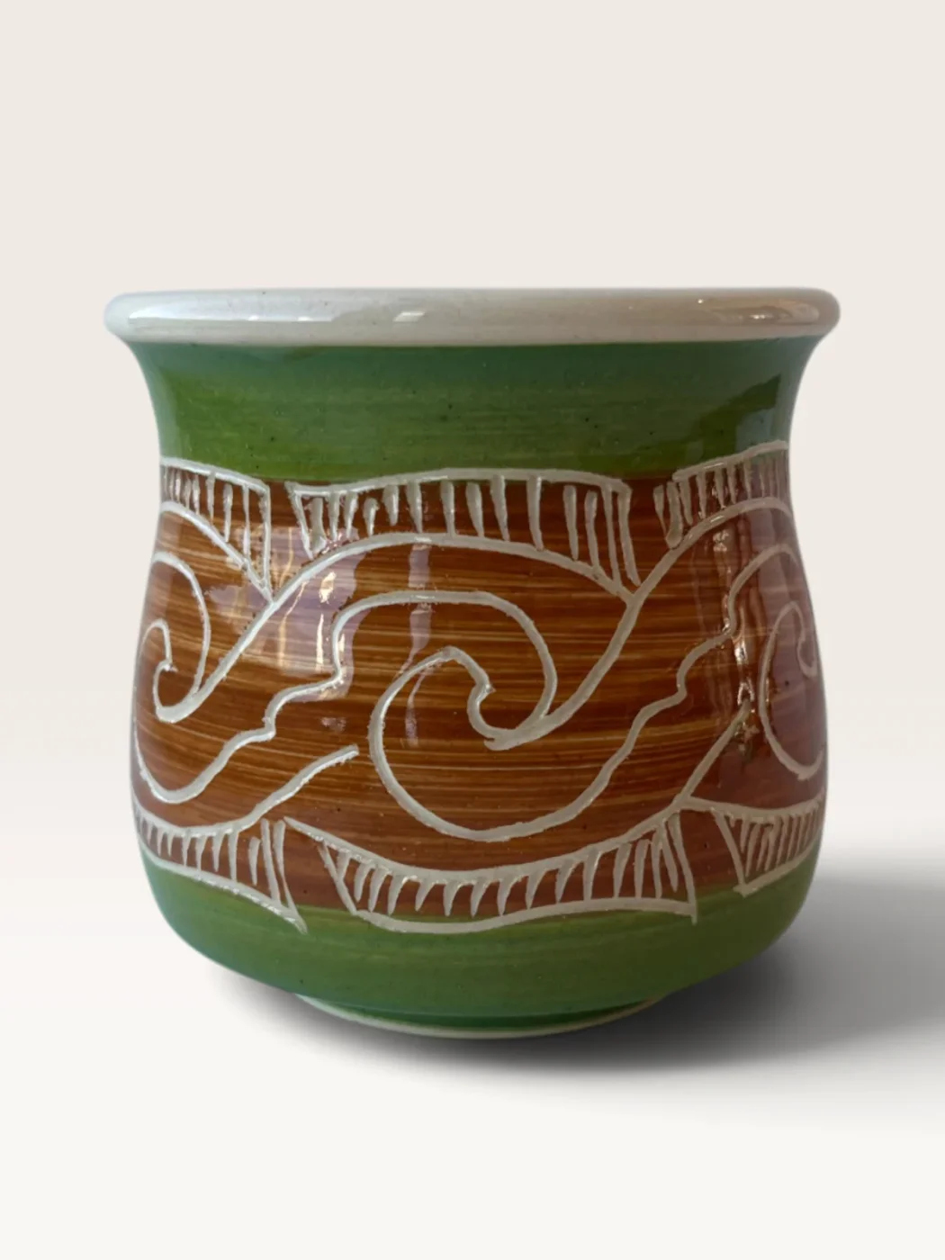 Takuara, handmade ceramic mate painted by Lucio Pederiva
