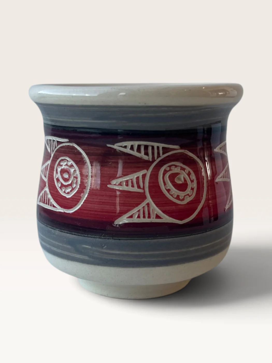 Aratiri, handmade ceramic mate painted by Lucio Pederiva
