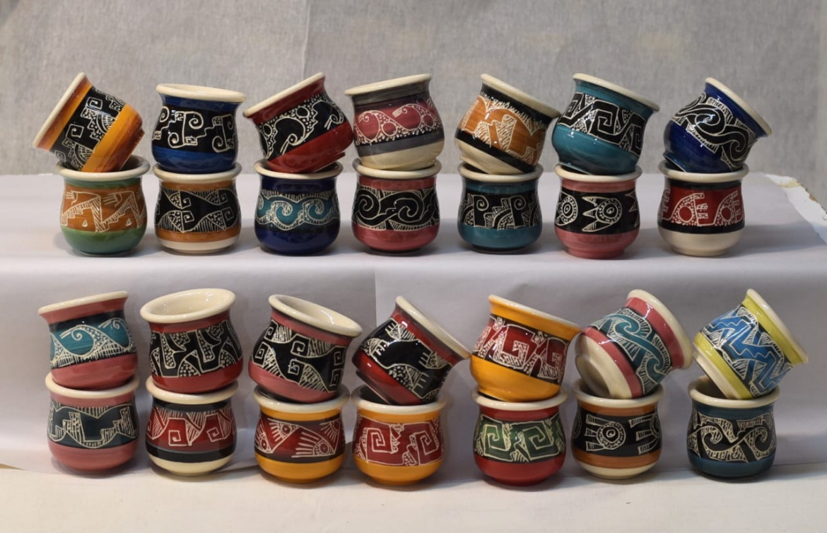 Rows of one-of-a-kind handmade mates available to choose from