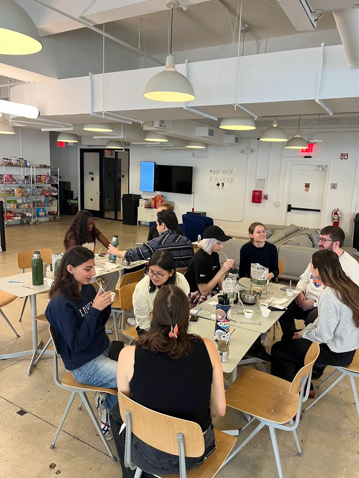 Team gathered around a mate session at a Yete happy hour