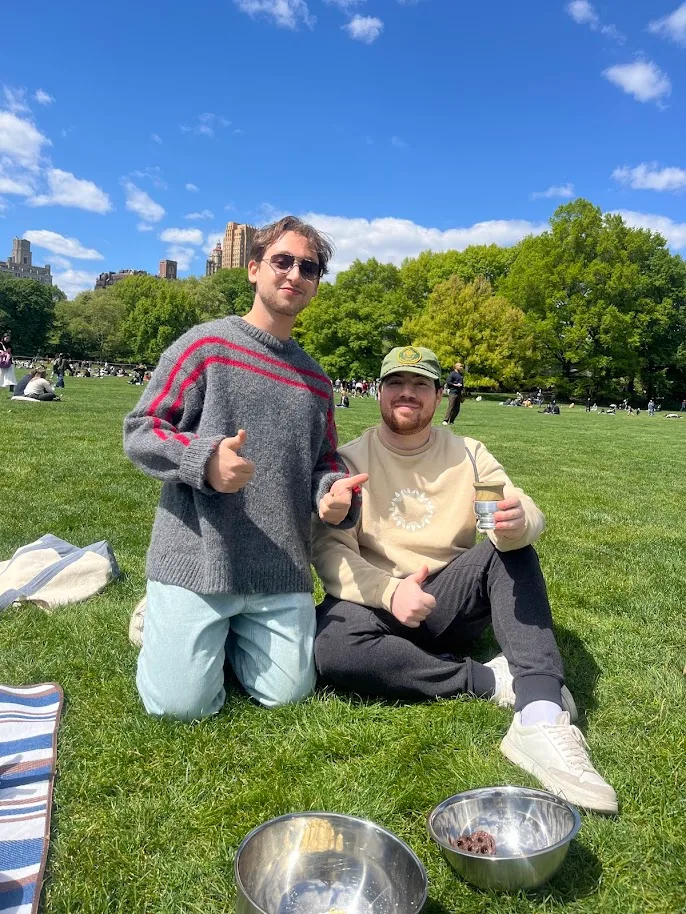 People sharing mate together in Central Park, New York City